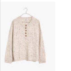 Madewell donegal bowden henley sweater in coziest yarn size medium